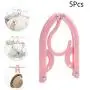 Walfiner 5Pcs Travel Hangers, Portable Folding Clothes Hangers for Travel & Home Use (Pink) Walfiner 5Pcs Travel Hangers, Portable Folding Clothes Hangers for Travel & Home Use (Pink)