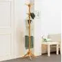 LLDDP Coat Hooks Wall Coat Racks Floor-Standing Coat Rack Simple Solid Wood Hanger Bedroom Clothes Rack Living Room Bamboo Rattan Hat Coat Rack Hall Tree Free Standing Garment Racks