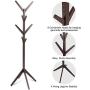 Coat Rack Tree Stand Clothes Holder Hat Hanger Hall Stand Umbrella Wood New