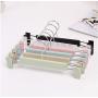 10pcs Random Color Hangers for Clothes Plastic Clip, Stand Hanger Pants Skirt Kid Clothes Adjustable Pinch Grip Cabide