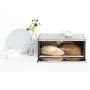 Brabantia Fall Front Bread Boxes - Brilliant Steel with Black Sides, 163463 Brabantia Fall Front Bread Boxes - Brilliant Steel with Black Sides, 163463