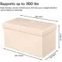 WoneNice 30 Inches Faux Leather Folding Storage Ottoman Bench, Ottoman Toy Chest Folding Storage Box, Hold Up to 300 LB (Beige) WoneNice 30 Inches Faux Leather Folding Storage Ottoman Bench, Ottoman Toy Chest Folding Storage Box, Hold Up to 300 LB (Beige)