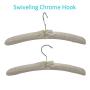 LUXEHOME Satin Padded Hangers for Delicate Wedding Dresses; Silk Hangers with Anti-Rust Heavy Duty Swiveling Chrome Hook for Winter Sweaters, Coats, Suit, Ivory White, Pack of 5