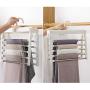 HJYPYJ Magic Hanger,Stainless Steel + Abs Magical Hangers,Double Row Rotate Trouser Hangers,Space-Saving Organizer Hangers,Suitable for Wardrobe Cloakroom Multi-Layer Storage/White / 54x36.8