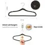 Zhuanjiao Premium Quality Velvet Hangers 20 Pack-Ultra Thin Hangers Non Slip Velvet Suit Hangers - Swivel Hooks, Heavyduty Velvet Hangers - Space Saving Adult Clothes Hangers Black (Renewed)