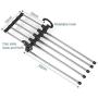 5pcs Random Color 5 Tier Multi-Function Portable Clothes Hanger Pants Racks Trousers Hanger Clothes Storage Drying Hanger Stainless Steel