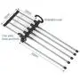5pcs Random Color 5 Tier Multi-Function Portable Clothes Hanger Pants Racks Trousers Hanger Clothes Storage Drying Hanger Stainless Steel