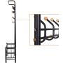 Peatao Heavy Duty Garment Rack Multi-Purpose Coat Clothes Stand with 3-Tier Shoes Rack and Hanger Bar