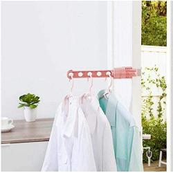 Indoor Windows Sill Plastic Clothes Hanger Drying Rack Balcony Laundry Hooks 5pcs Random Color