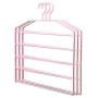 HAOCHIDIAN 5 Tier Anti-Slip Hangers 5 in 1 Aluminum Alloy Clothes Hangers Space Saving Square Hangers Home Storage Organizer for Suit Coat Shirt Pants,Rosegold