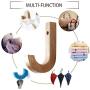 WINGOFFLY Decorative Wooden Hanging Coat Hat Hooks Modern Clothes Wall-Mounted Hanger Rack for Room Decor, Nature
