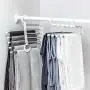 Excursion Home Pants Hangers, 2pcs Non-Slip Clothes Hook Padded Swing Arm Space Saving Clothes Slack, Magic Hangers Closet Storage Organizer for Jeans Trousers Skirts Scarf Ties Towels (White)
