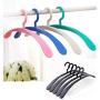 10pcs Random Color Strong Anti-Slip Wide Shoulder Plastic Shirts Clothes Hanger,Half-Moon Arched Simple Design Colorful Coats Hanger Rack