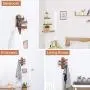 Solid Wood Swivel Coat Hooks Folding Swing Arm 5 Hat Hanger Rail Multi Foldable Arms Towel/Clothes Hanger for Bathroom Entryway Bedroom Office Kitchen Kids Garage Wall Mount Accessories (Walnut Wood)