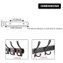 Wall Mount Coat Rack Hooks Hanger, Heavy Duty Stainless Steel Hat Clothes Holder Metal Rail 4 Tri Hanger for Entryway Bathroom Closet Room, Black