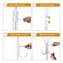INTEY Standing Coat Rack 11 Hooks Hanger Holder Hooks for Dress Jacket Hat and Umbrella Tree Stand Base Metal, White