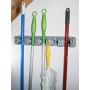 RockBirds Mop Broom Holder, Garden Tools Wall Mounted Commercial Organizer Saving Space Storage Rack for Kitchen Garden and Garage (5 Position with 6 Hooks) (1 Pack)