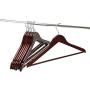 Wood Hangers , Multipurpose High-grade Solid Wood Suit Hangers,walnut Finish, Coat Hanger with Round Bar , 20-pack