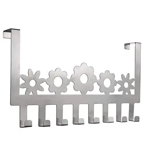 Sporgard Over The Door Hook Hanger, Heavy-Duty Organizer for Coat, Towel, Bag, Robe, Cap? Stainless Steel 8 Hooks Rack