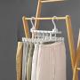 Loouer 6-in-1 Foldable Hanger with Clip Multi-Functional 360° Rotating Hanger Space Saving Cascading Clothes Organizer for Jeans Pants Shirt