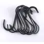 Maxgoods 3.54 20PCS Home Storage Utility S Shaped Hooks Stainless Steel Metal Hangers Hanging Hooks for Kitchen, Work Shop, Bathroom, Garden,Bedroom (Black, 20PCS)