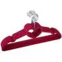 BeesClover Convenient Creative Life 10Pcs Loving Heart Flocking Clothes Hanger for Bedroom Storage Wine red