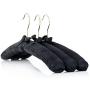 HANGERWORLD 10 Black 17inch Satin Padded Top Coat Clothes Garment Dress Hangers
