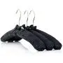 HANGERWORLD 10 Black 17inch Satin Padded Top Coat Clothes Garment Dress Hangers