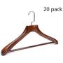 Clothes Hangers Set, 20 Pack Wooden Hanger Pants Strong Premium Wooden Coat Hangers Suit Hangers Saving Clothing Hangers Suit Clothes Hangers Closet Clothing Organiser ( Color : Brown , Size : 45cm )