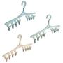 Saim Drip Clip Hanger 8 Clip Strong Plastic Clothes Drying Rack Space Saver Straight Hanger for Cloth Diaper Small Items Socks Underwear Hanging Air Dry Random Color 3Pcs