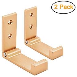 Coat Rack Wall Mounted, Foldable Towel Wall Hanger Hooks Retractable Hook Folding Wall Rack Hook Holder for Clothes - Utility Hooks - Space Aluminum - 2 Pack (Gold)