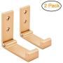Coat Rack Wall Mounted, Foldable Towel Wall Hanger Hooks Retractable Hook Folding Wall Rack Hook Holder for Clothes - Utility Hooks - Space Aluminum - 2 Pack (Gold)