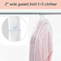 KEEGH Garment Shoulder Covers Bag(Set of 12) Breathable Closet Suit Organizer Prevent Clothes Shoulder from Dust, 2" Gusset Hold More Coats, Jackets, Dress