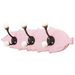 Indianshelf Handmade 2 Artistic Vintage Pink Wooden Double Loop Clothes Hooks Hangers/Wall Hooks for Kids