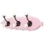 Indianshelf Handmade 2 Artistic Vintage Pink Wooden Double Loop Clothes Hooks Hangers/Wall Hooks for Kids
