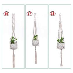 Flosky 3pcs Handmade Macrame Plant Hanger Indoor Outdoor Rope Hanging Basket Net Pot