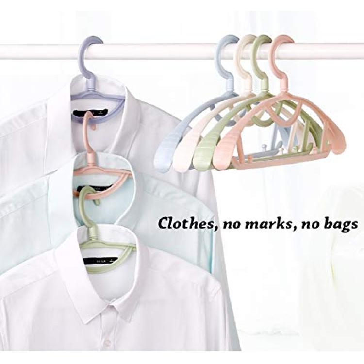 Hangon Recycled Plastic with Notches Shirt Hangers 19 Inch Black 25 Pack