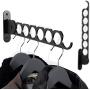 Wallniture Wardrobe Organizer Wall Mounted Clothes Bar Steel Black 14.5 Inch Set of 2