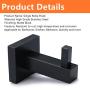 Z metnal Black Robe Hanger, Stainless Steel Wall Mounted Towel Hook, Bathroom Clothes Coat Hook Square Toilet Kitchen Door Hanger, Clean Line, 2 Pcs