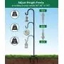 Artibear Adjustable Outdoor Shepherd Hook Stand with 5 Prong Base, 76 Inches Tall 3/5 in Thick, Shiny Black (2 Packs)