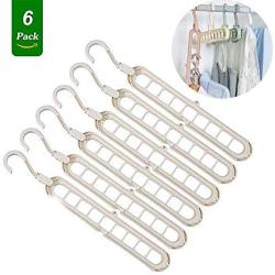 XGao Magic Hanger with 9 Holes 2pcs Plastic Clothes Hanger Organizer Multifunctional Space Saver 360 Degree Rotating Collapsible Non-Slip Hanger Anti-Skid Folding Hangers for Closet