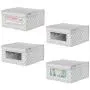 mDesign Soft Stackable Fabric Closet Storage Organizer Holder Boxes - Clear Window and Lid, for Child/Kids Room, Nursery, Playroom - Polka Dot Print - Medium, 4 Pack - Light Gray with White Dots mDesign Soft Stackable Fabric Closet Storage Organizer Holder Boxes - Clear Window and Lid, for Child/Kids Room, Nursery, Playroom - Polka Dot Print - Medium, 4 Pack - Light Gray with White Dots