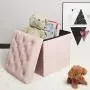 B FSOBEIIALEO Storage Ottoman Cube, Velvet Tufted Folding Ottomans with Lid, Footstool Rest Padded Seat for Bedroom (Pink, Medium) B FSOBEIIALEO Storage Ottoman Cube, Velvet Tufted Folding Ottomans with Lid, Footstool Rest Padded Seat for Bedroom (Pink, Medium)
