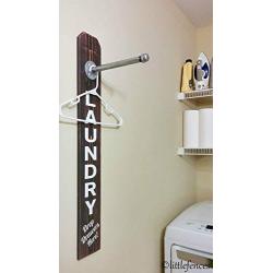 Industrial Pipe Laundry Room Sign Doubles As Clothes Hanger or Drying Rack, 6 inches x 35 inches