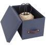 Bigso Silvia Canvas Fiberboard Organizational Storage Box, 5.9 x 6.5 x 11.6 in, Blue