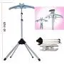 Exttlliy Garment & Drying Rack Garment Hanger/Drying Rack/Handheld Clothes Steamer Holder Ironing Steamer Bracket Telescopic Folding Hanger (Black)