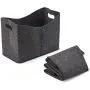 EZOWare 2 Pack Extra Large Collapsible Felt Storage Basket, Thick Felt Fabric Foldable Bin Cube Organizer Set with Handles for Kids Playroom Toys Bedroom Firewood Laundry Home Office - Dark Gray