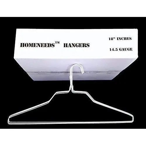 Homeland Goods Wire Hangers 18" Standard White Clothes Hangers (100) (Standard Version) Homeland Goods Wire Hangers 18" Standard White Clothes Hangers (100) (Standard Version)