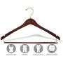 The Great American Hanger Company Curved Wood Suit Hanger w/Locking Bar, Boxes of 100 17 Inch Hangers w/Walnut Finish & Brass Swivel Hook & Notches for Shirt Dress or Pants The Great American Hanger Company Curved Wood Suit Hanger w/Locking Bar, Boxes of 100 17 Inch Hangers w/Walnut Finish & Brass Swivel Hook & Notches for Shirt Dress or Pants