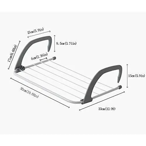 SHANGXIAN Balcony Folding Rack Bedroom Clothes Hanger Indoor And Outdoor Retractable Drying Racks 19.68 12.99 6.69“